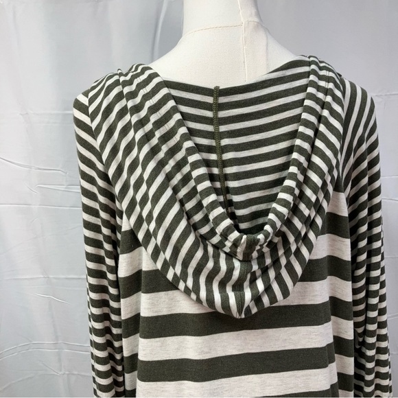 Cabi Playoff Hoodie Womens Small Ivory Green Stripe Style‎ #3995 Fall 2020 - Picture 10 of 14